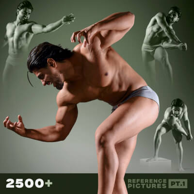 Warrior Anatomy 2500+ Male Fighting and Sport Poses P 1
