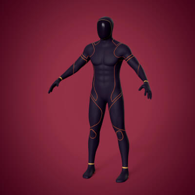 Humanoid Fighter Ninja Character Sci-Fi Soldier - IK FK Rig