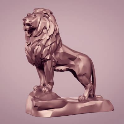 Abstract Lion Statue Figurine