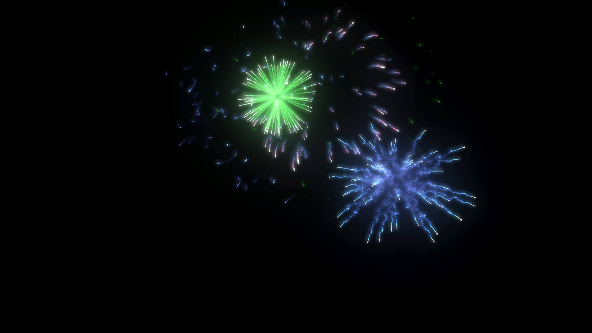 Animated Fireworks Particles 3D Model