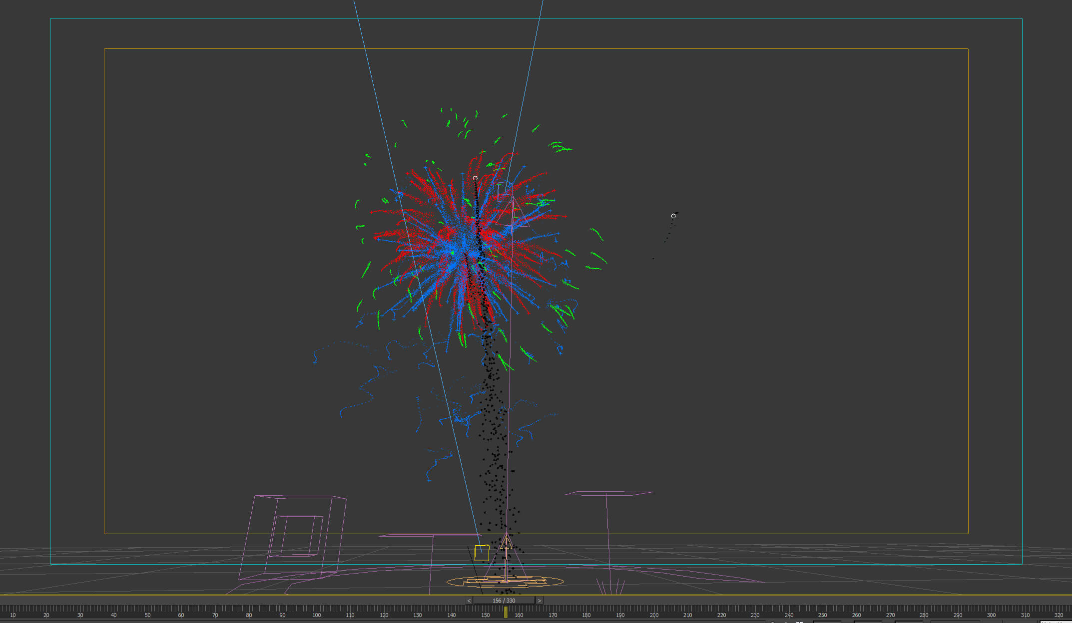 Animated Fireworks Particles 3D Model
