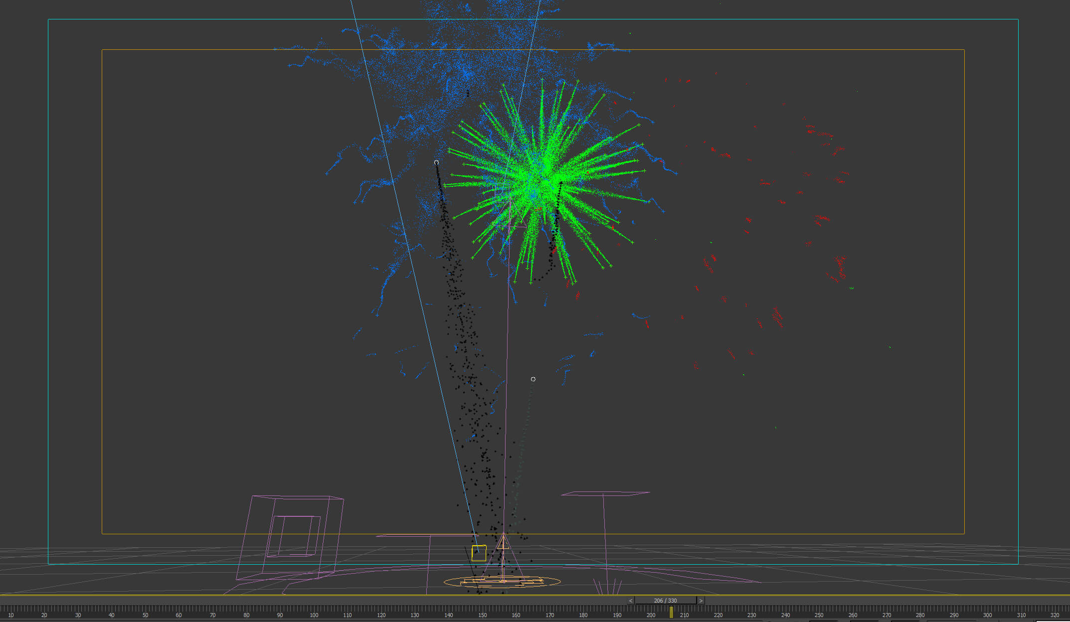 Animated Fireworks Particles 3D Model