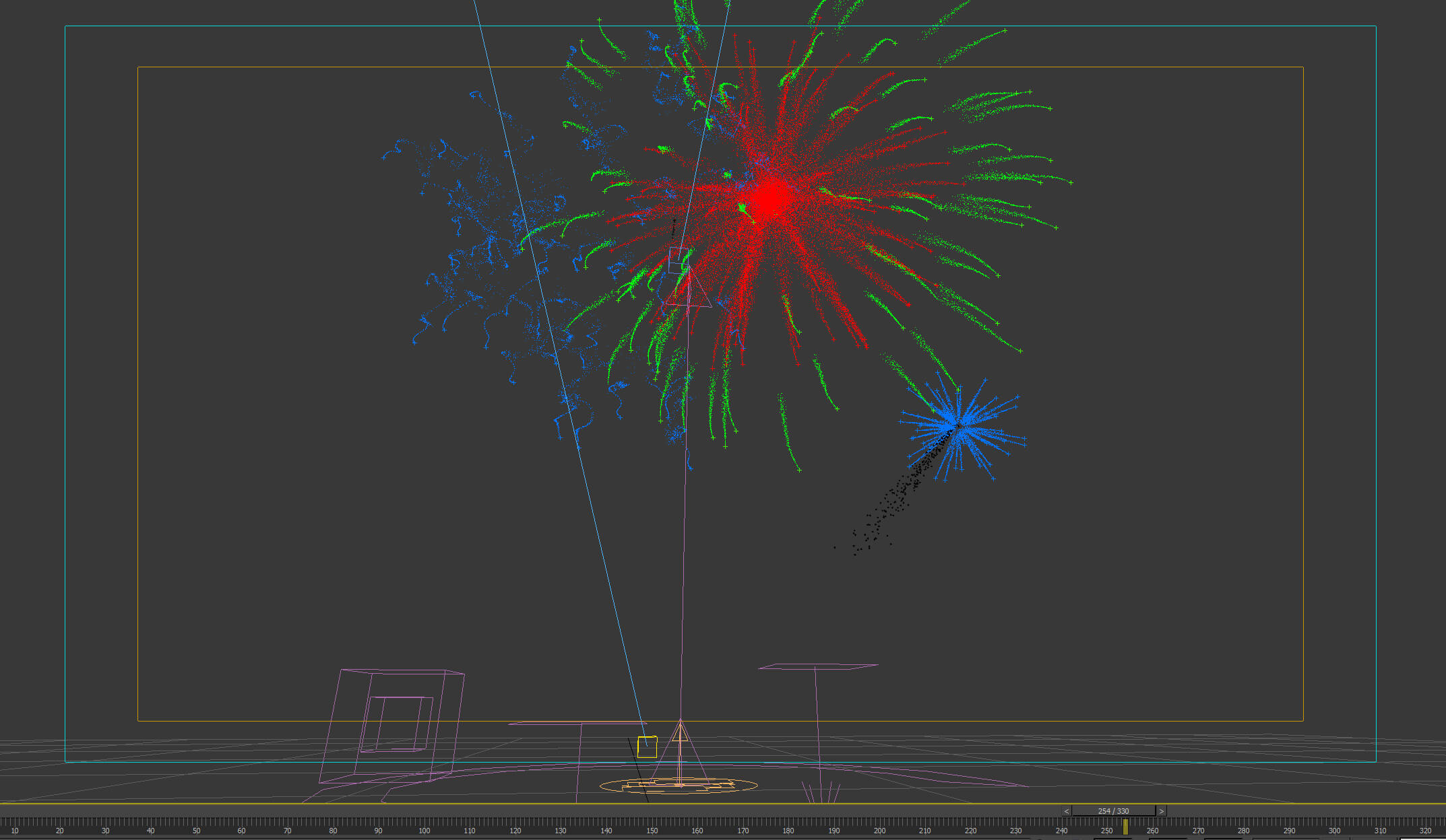 Animated Fireworks Particles 3D Model