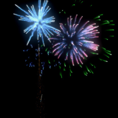 Animated Fireworks Particles