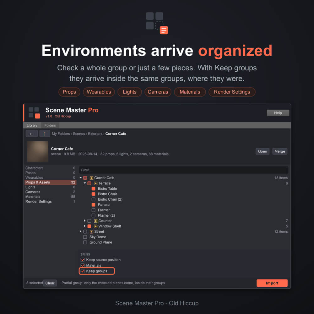 Scene Master Pro - Import Only What You Need Daz Content