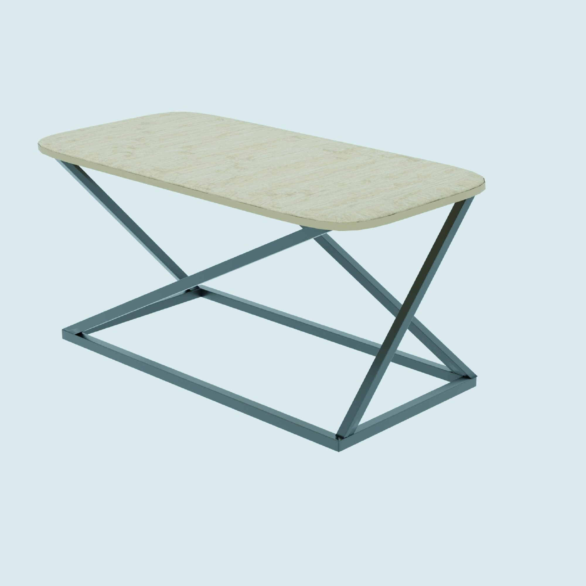 Coffee Table Wooden Broken Geometry 3D Model