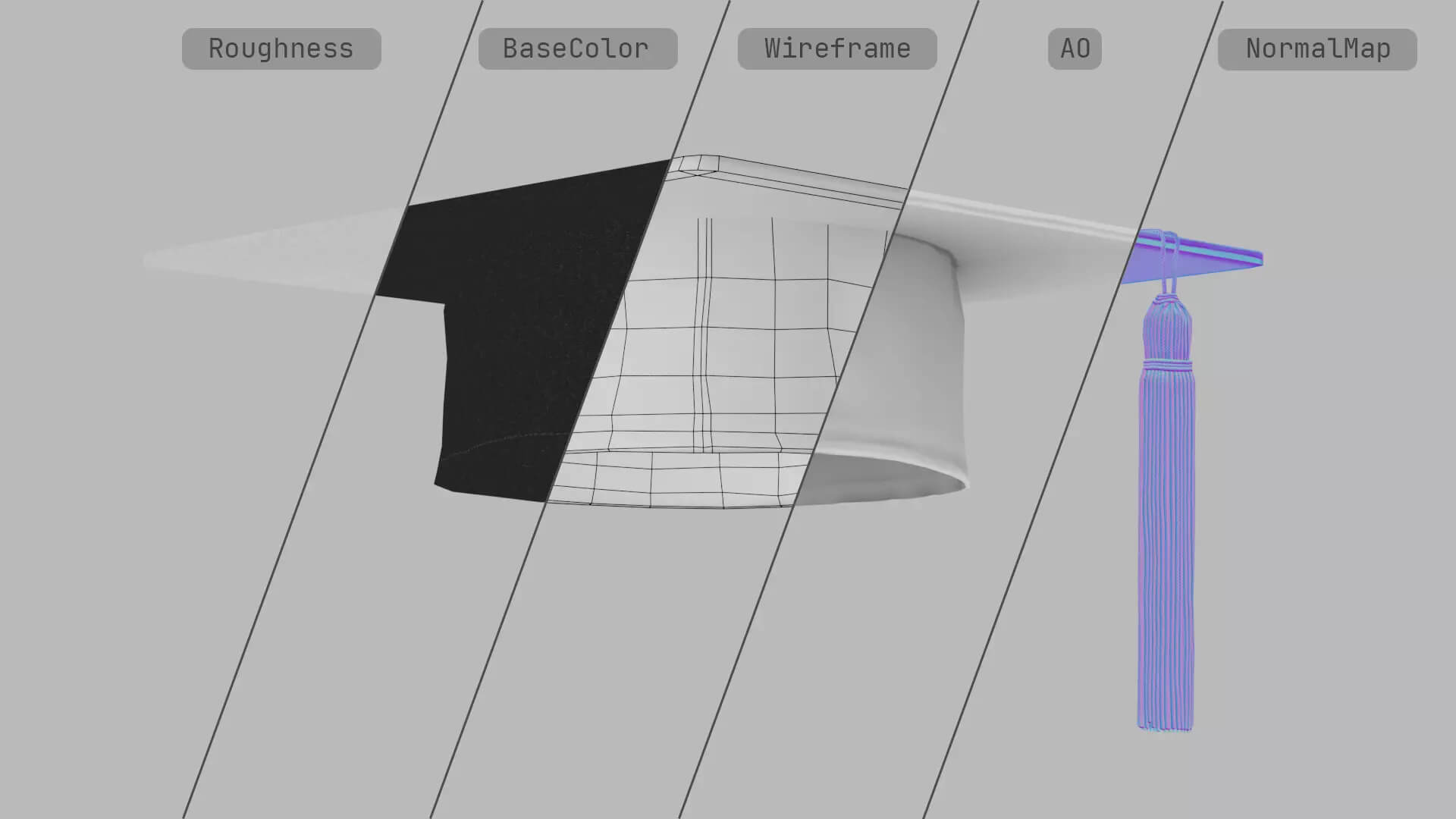 Academic Graduation Hat Mortarboard Low Poly PBR 3D Model 3D Model