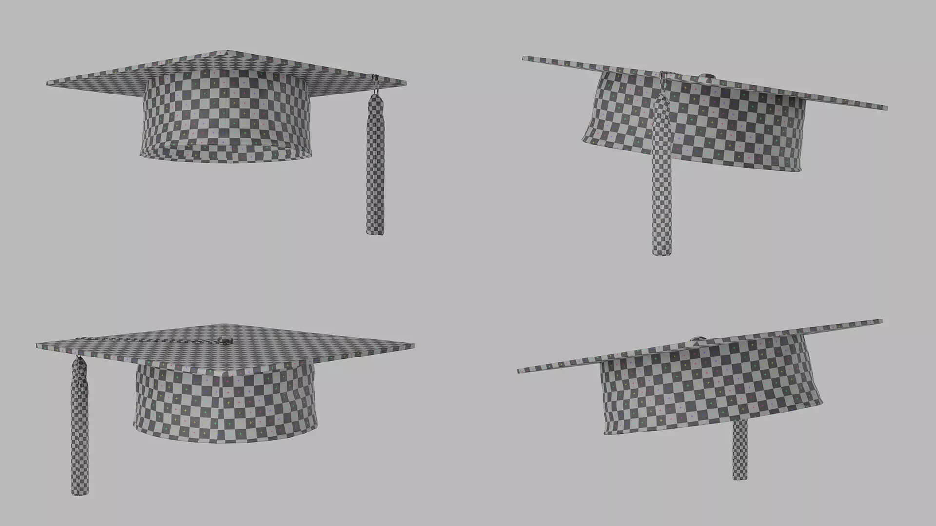 Academic Graduation Hat Mortarboard Low Poly PBR 3D Model 3D Model