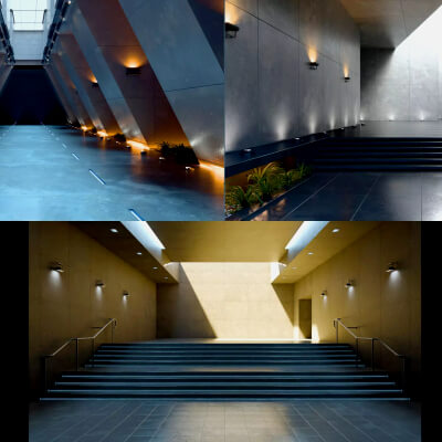 Concrete Brutalist Locations Set of Three 3D Model