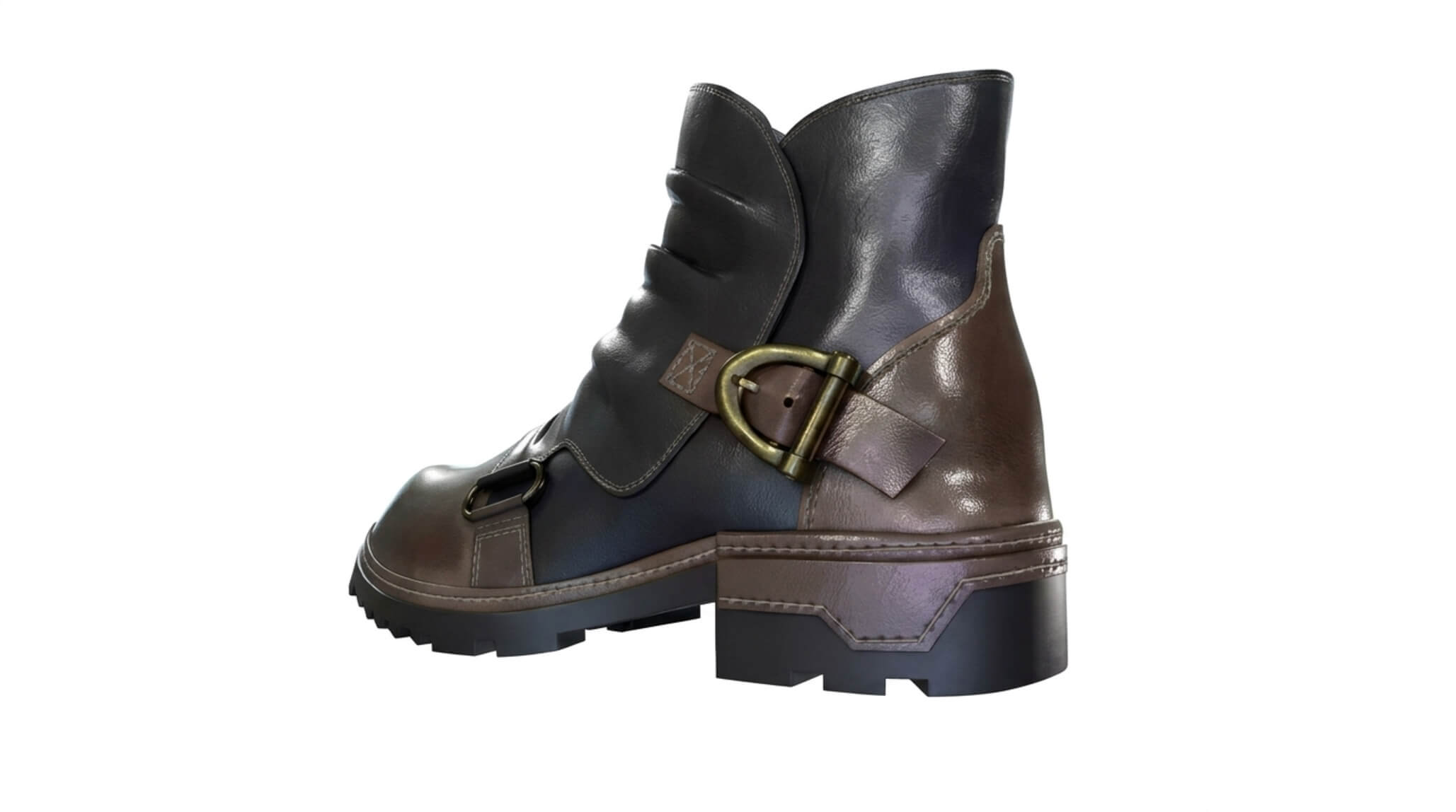 Cowboy Western Leather Boots High Detail PBR 3D Model 3D Model