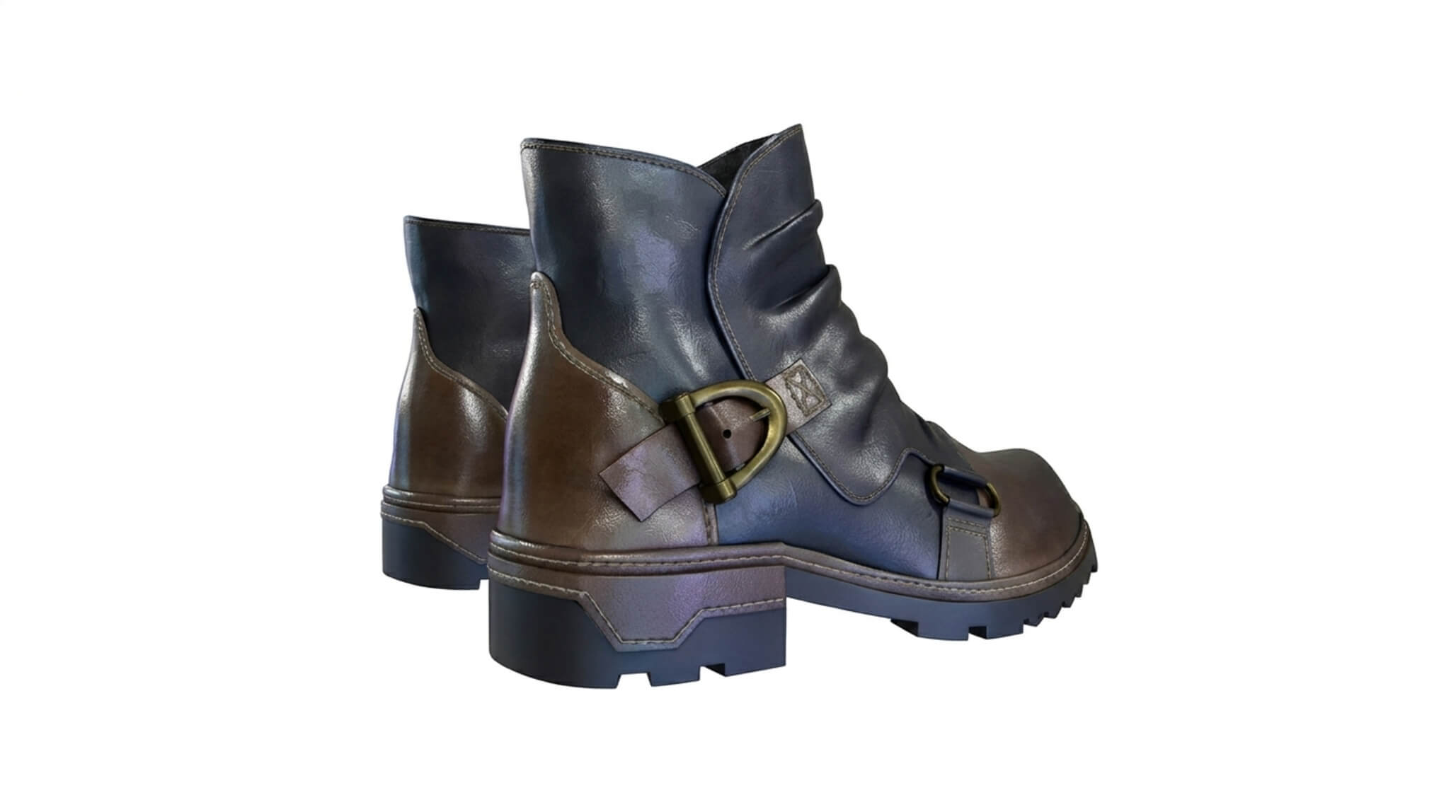 Cowboy Western Leather Boots High Detail PBR 3D Model 3D Model