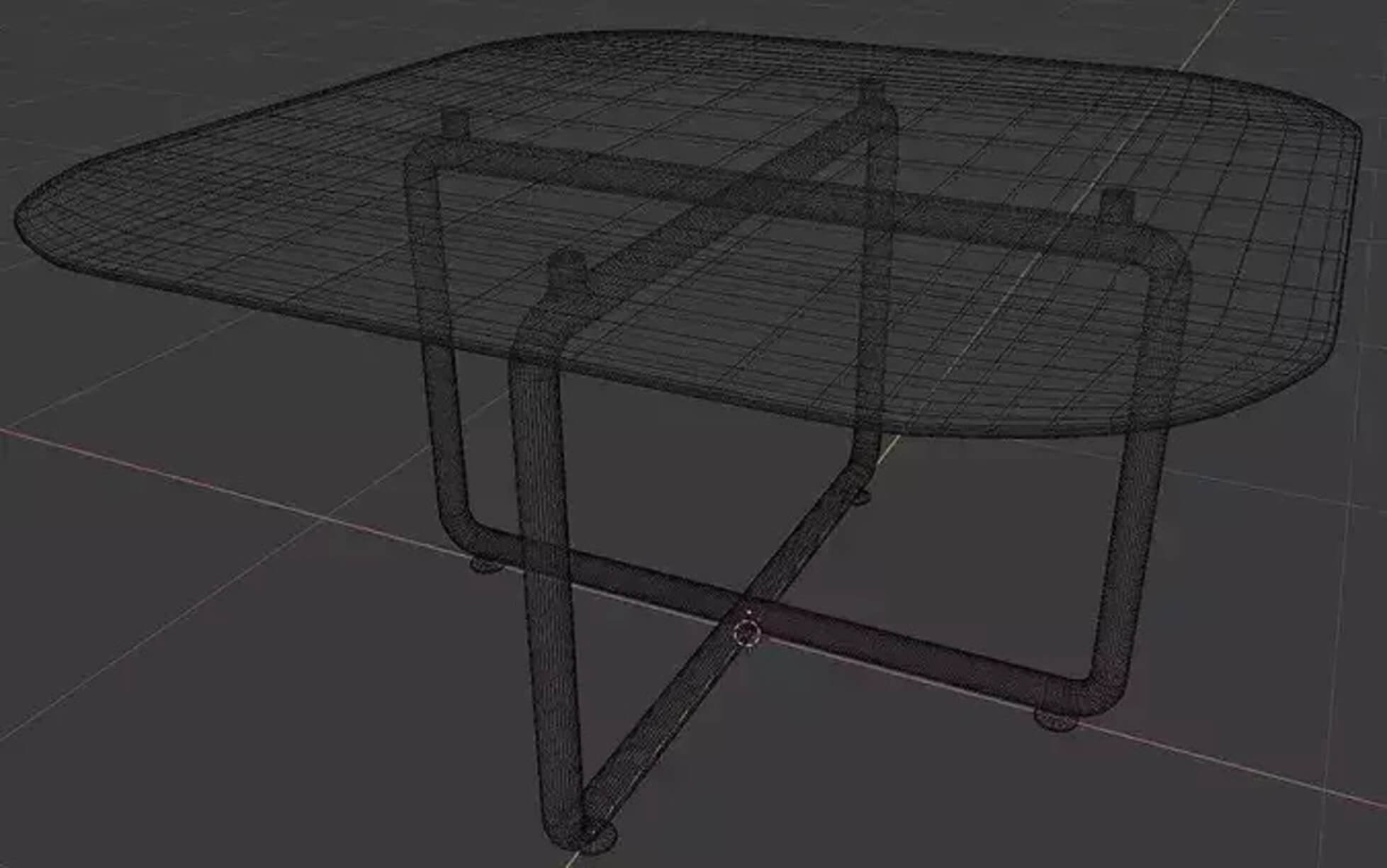 Dining Table with 4 Leather Chairs PBR 3D Model Set 3D Model