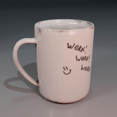 Dirty Coffee Mug - Game Ready PBR 3D Model