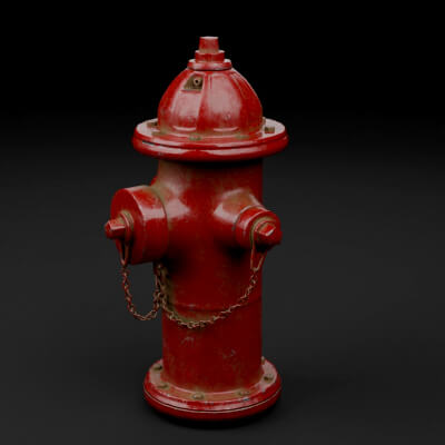 Fire Hydrant Low-Poly PBR 3D Model