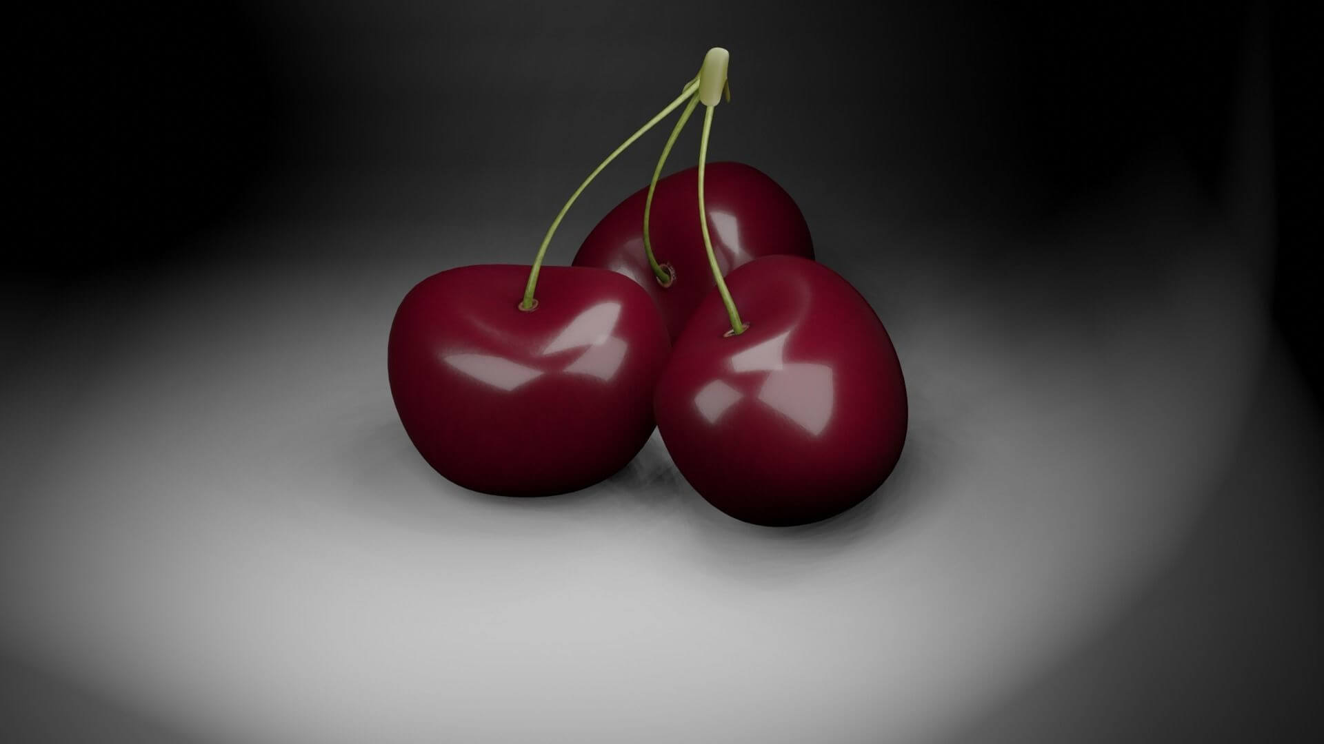 Fresh Cherries Bunch &ndash Low-Poly PBR 3D Model 3D Model