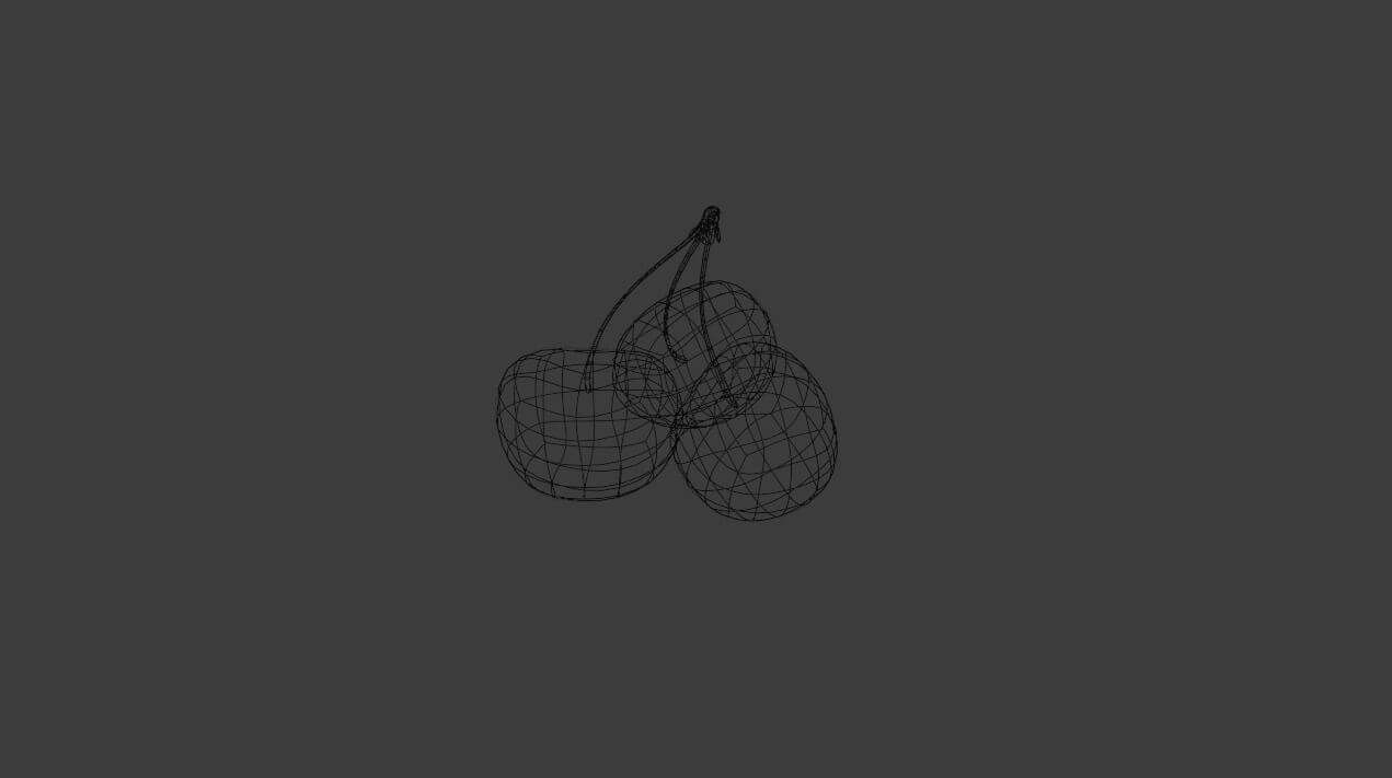 Fresh Cherries Bunch &ndash Low-Poly PBR 3D Model 3D Model