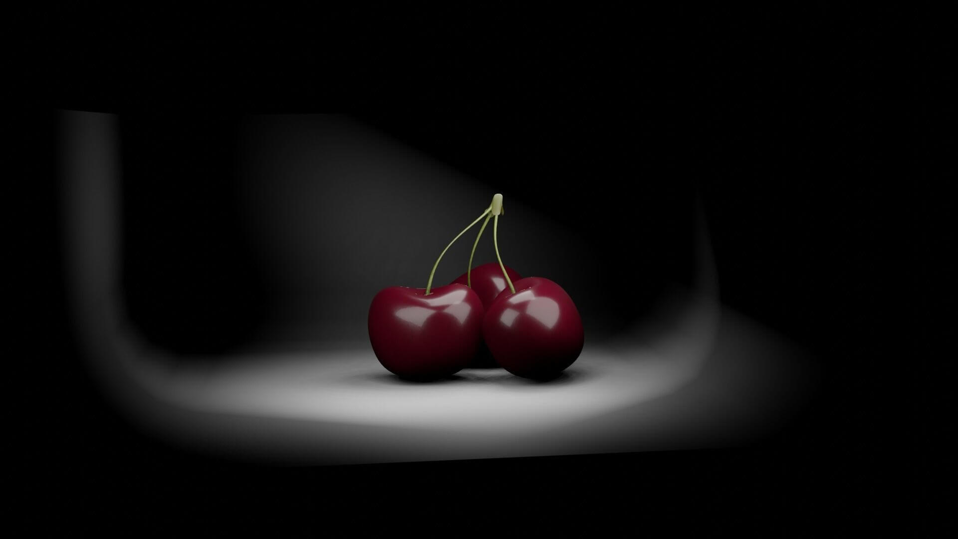 Fresh Cherries Bunch &ndash Low-Poly PBR 3D Model 3D Model