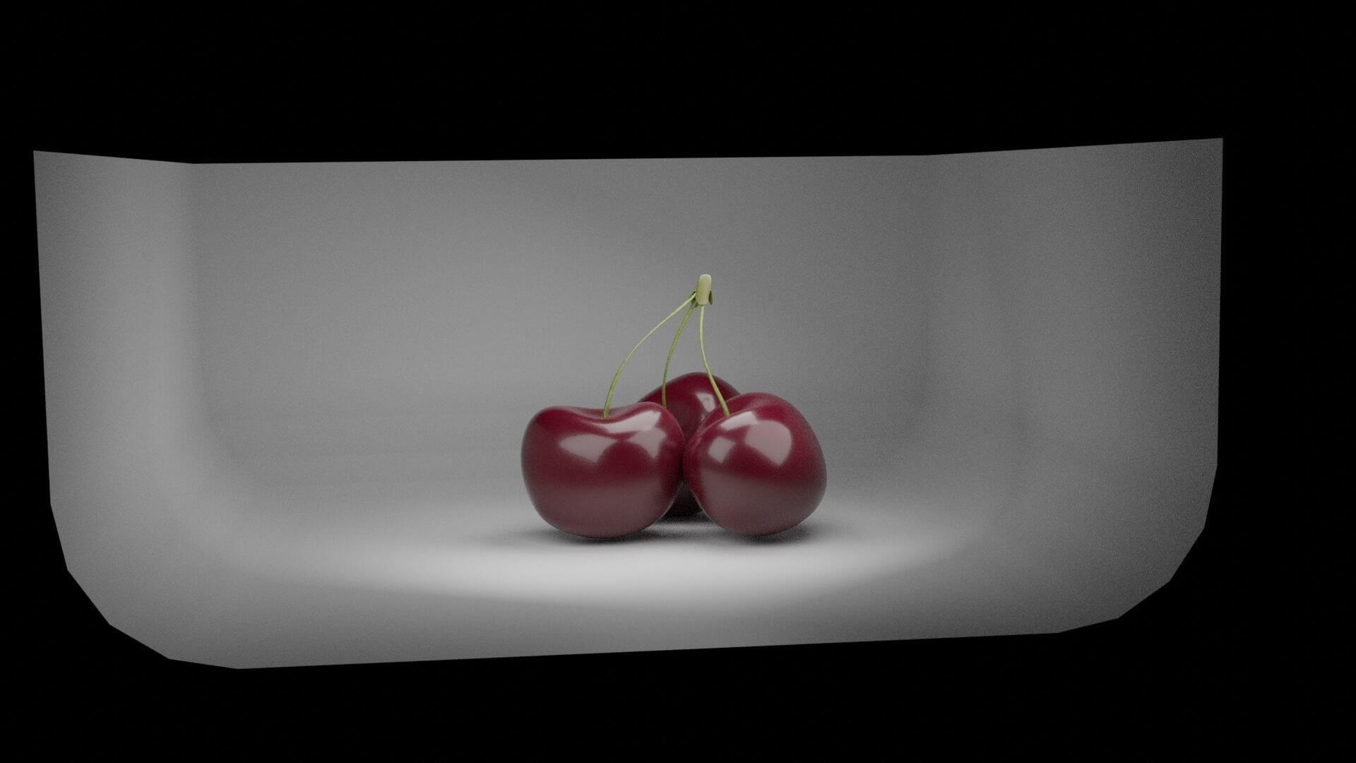 Fresh Cherries Bunch &ndash Low-Poly PBR 3D Model 3D Model