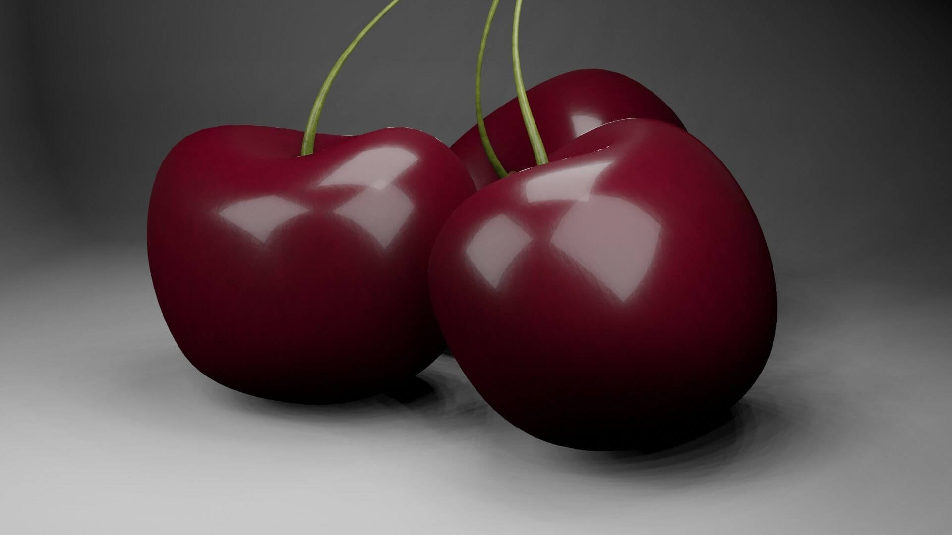 Fresh Cherries Bunch &ndash Low-Poly PBR 3D Model 3D Model