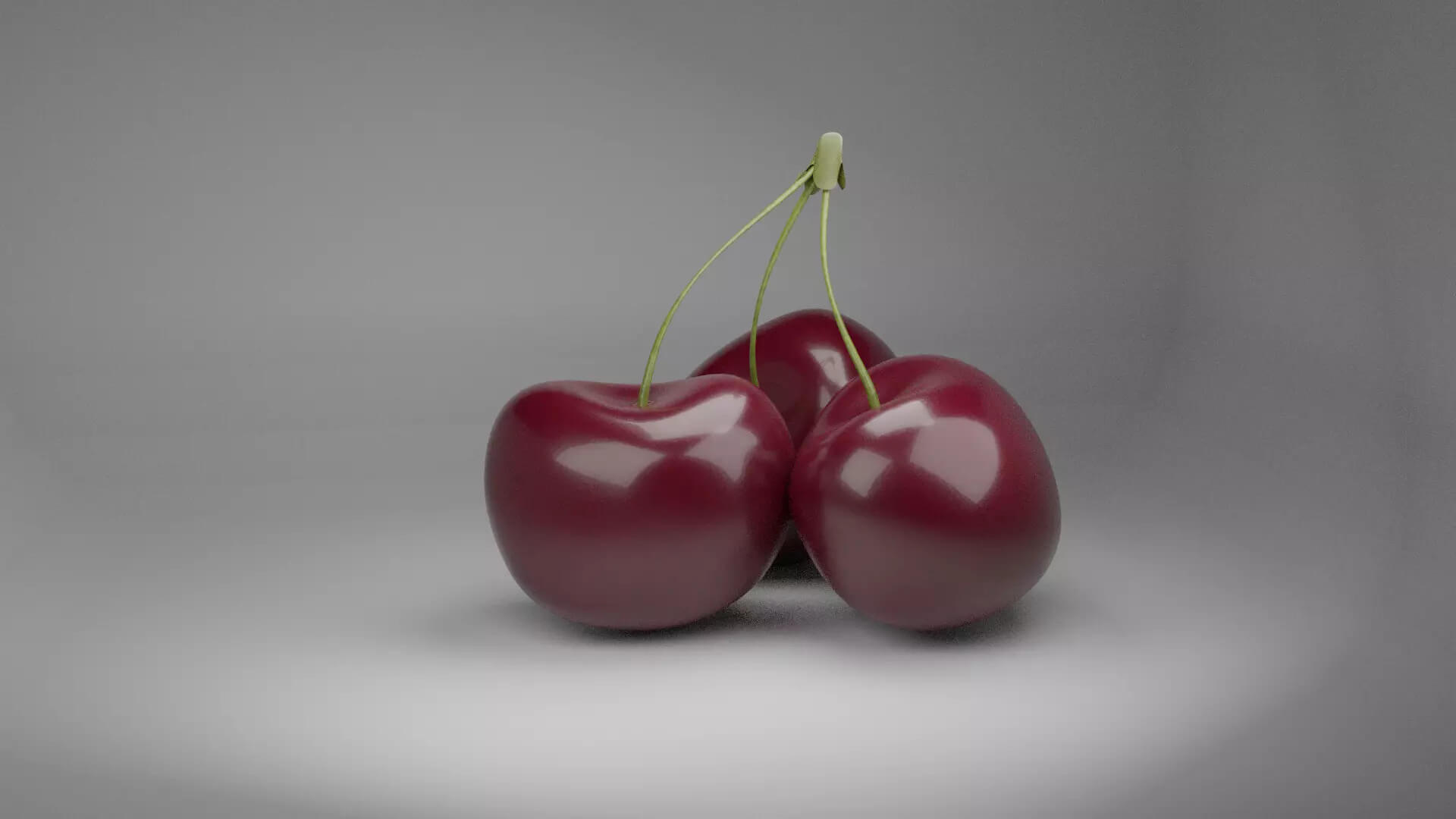 Fresh Cherries Bunch &ndash Low-Poly PBR 3D Model 3D Model