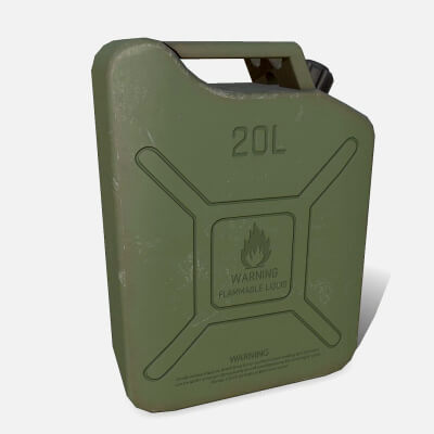 Fuel Can Low Poly PBR 3D Model (Jerry Can)