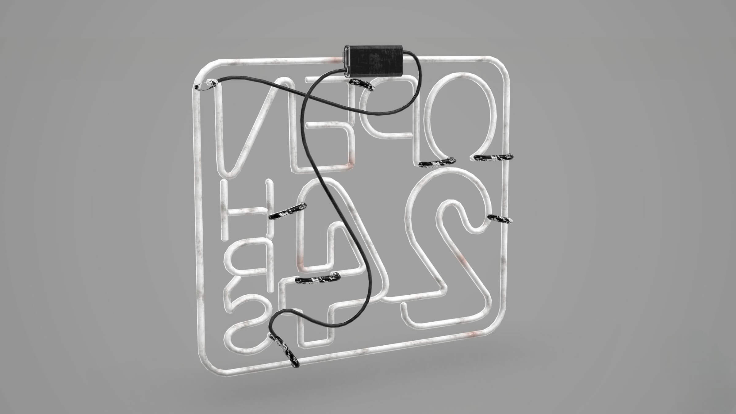 Japanese Signs Set Sign Neon 24h - Game Ready PBR 3D Model 3D Model
