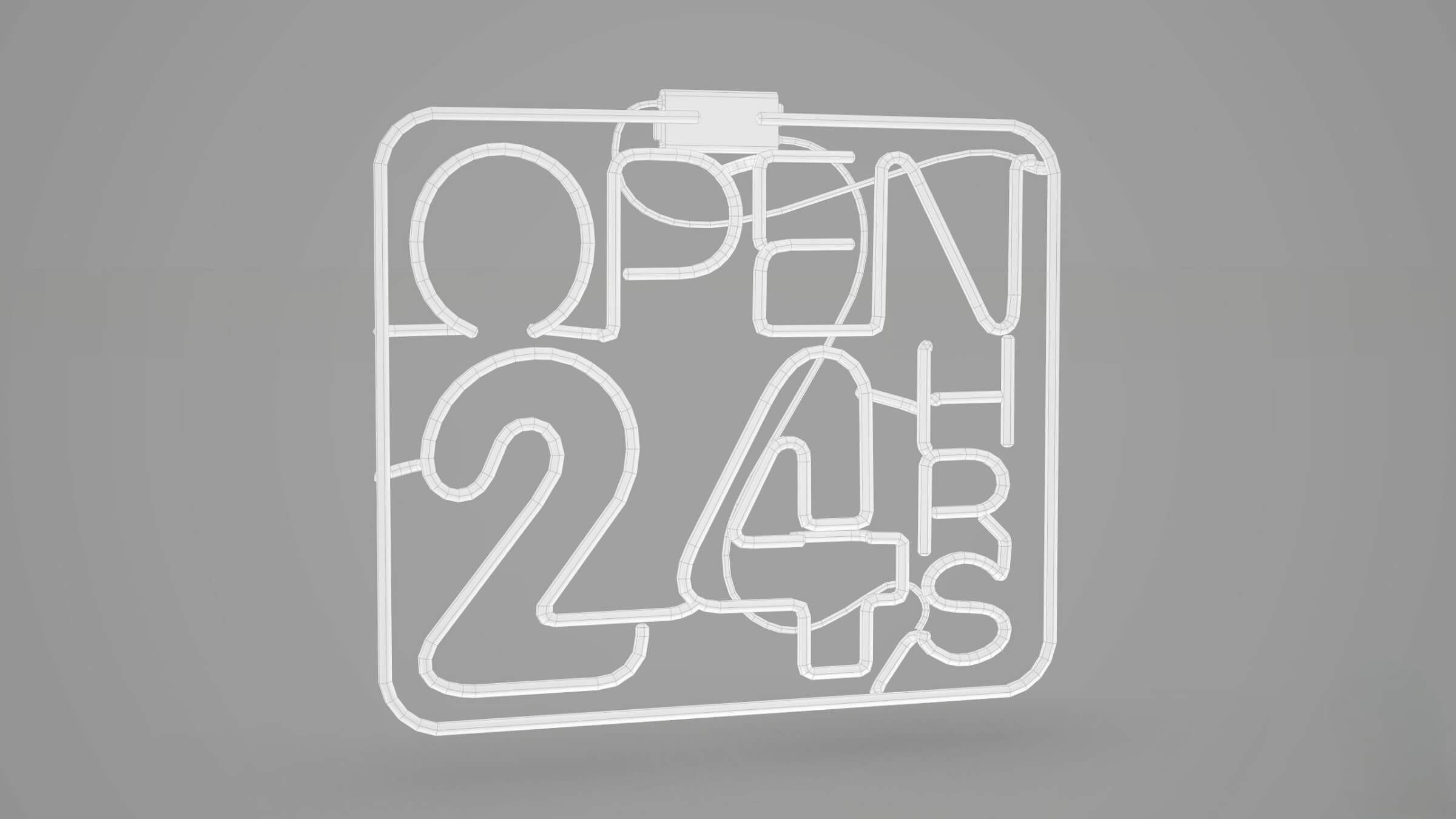 Japanese Signs Set Sign Neon 24h - Game Ready PBR 3D Model 3D Model