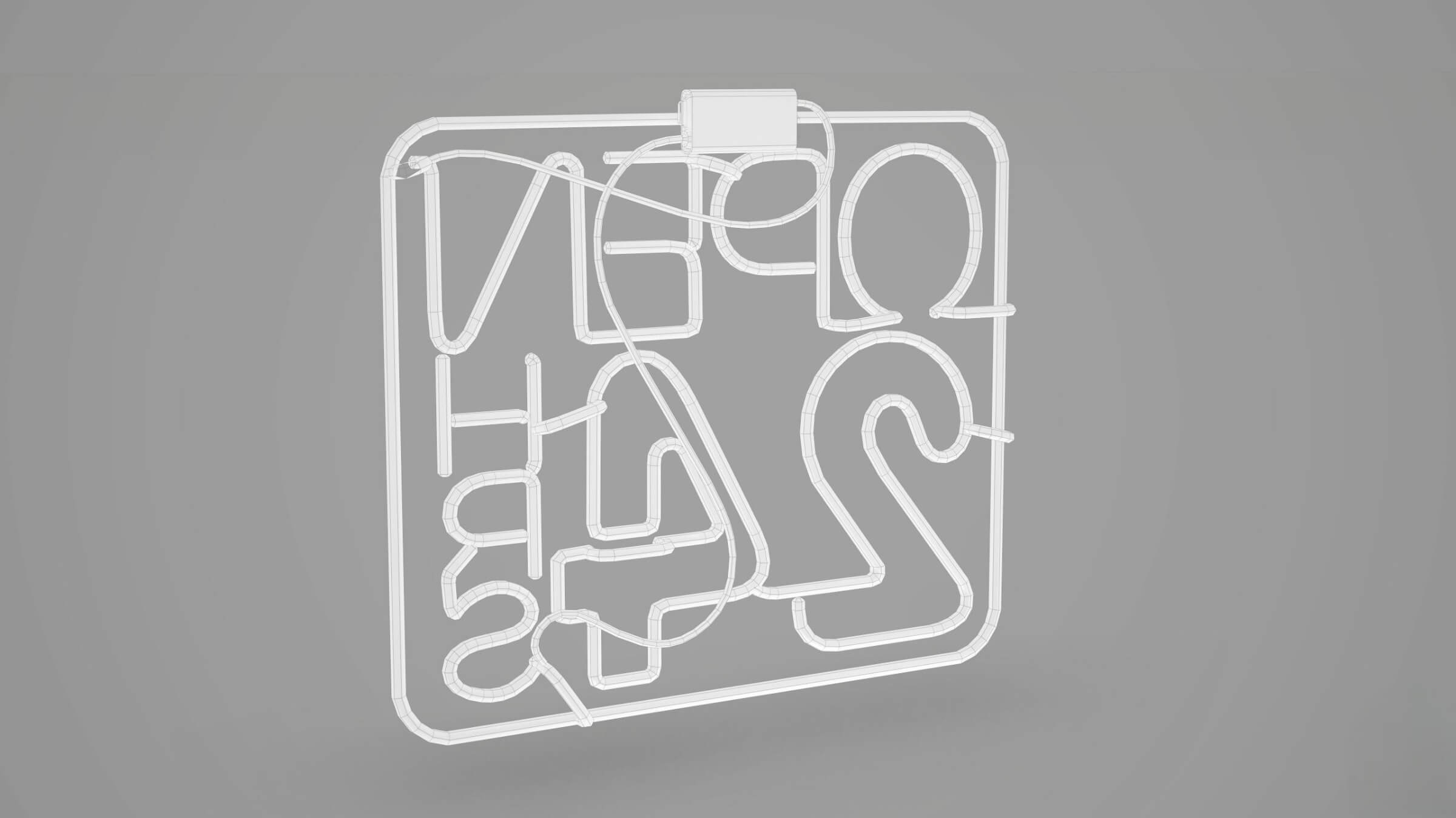 Japanese Signs Set Sign Neon 24h - Game Ready PBR 3D Model 3D Model