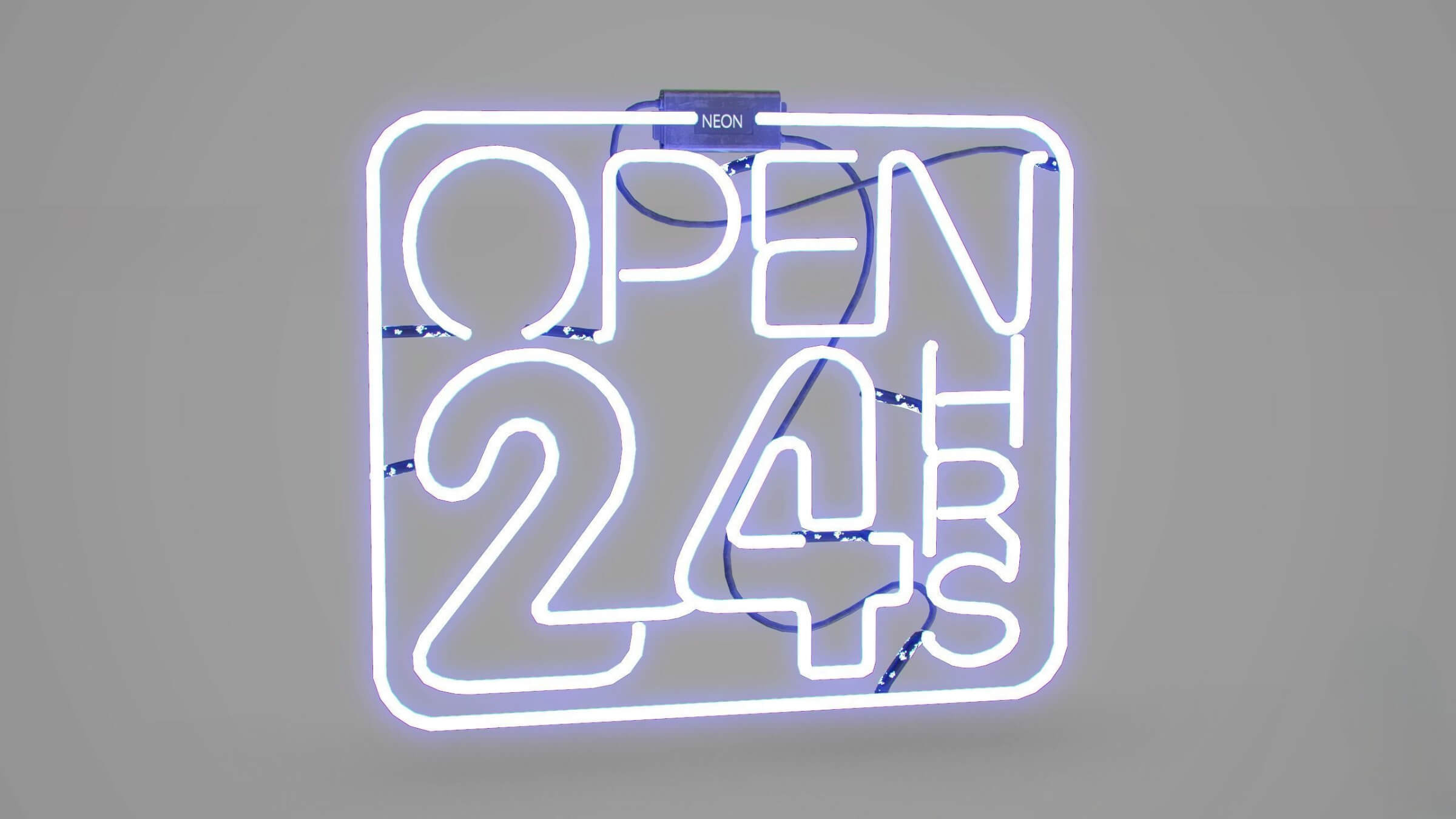 Japanese Signs Set Sign Neon 24h - Game Ready PBR 3D Model 3D Model
