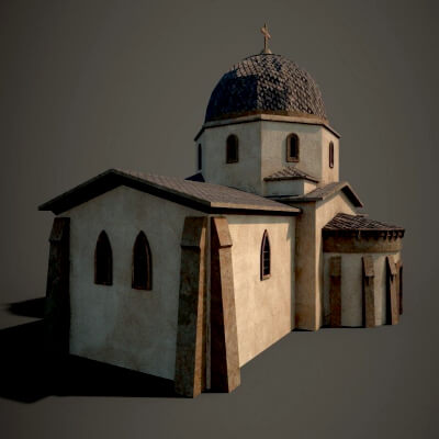 Medieval Church - Game-Ready Low-Poly Building