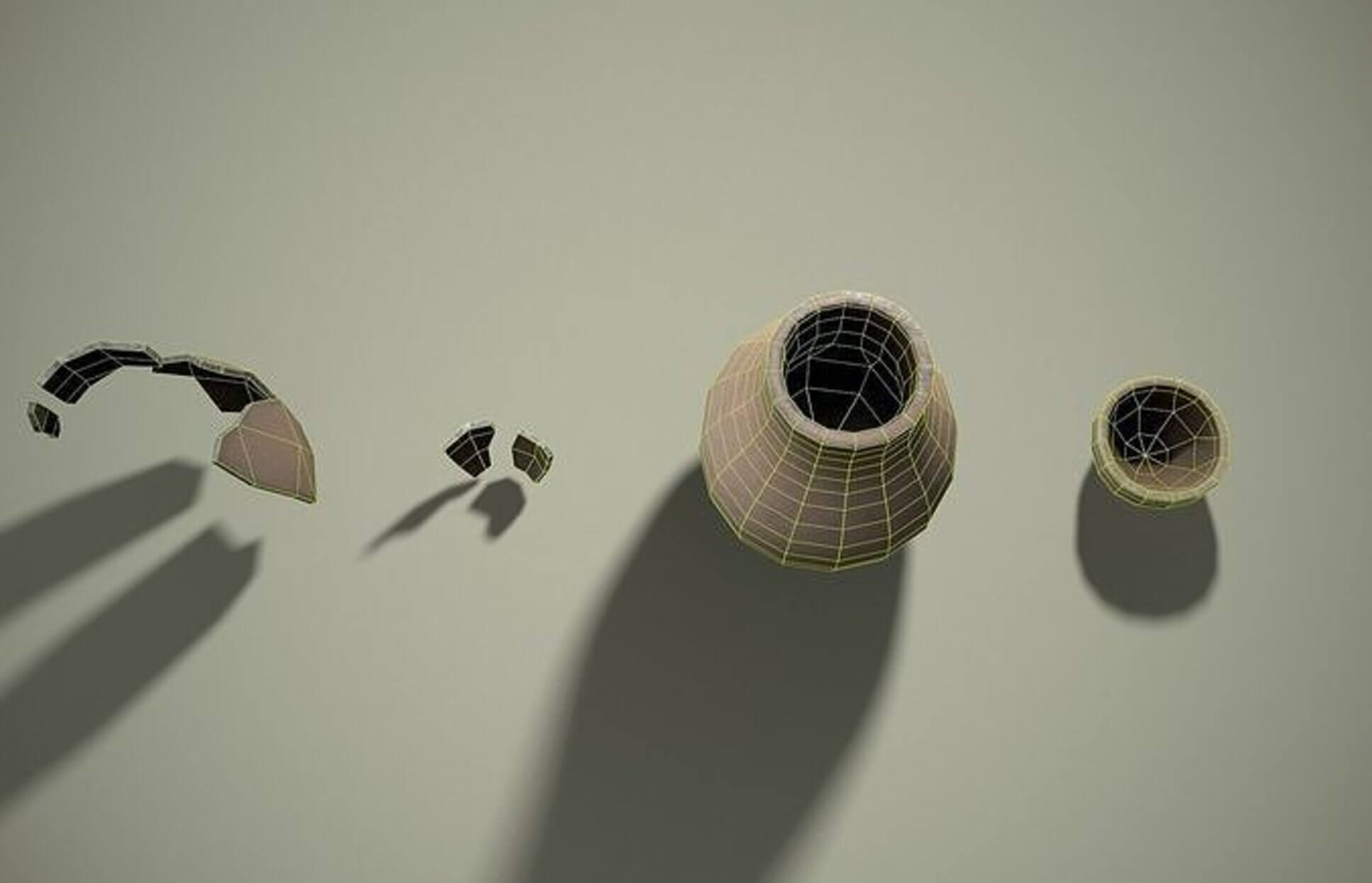 Medieval Clay Pots &amp Shards Set - PBR Low-Poly 3D Model 3D Model