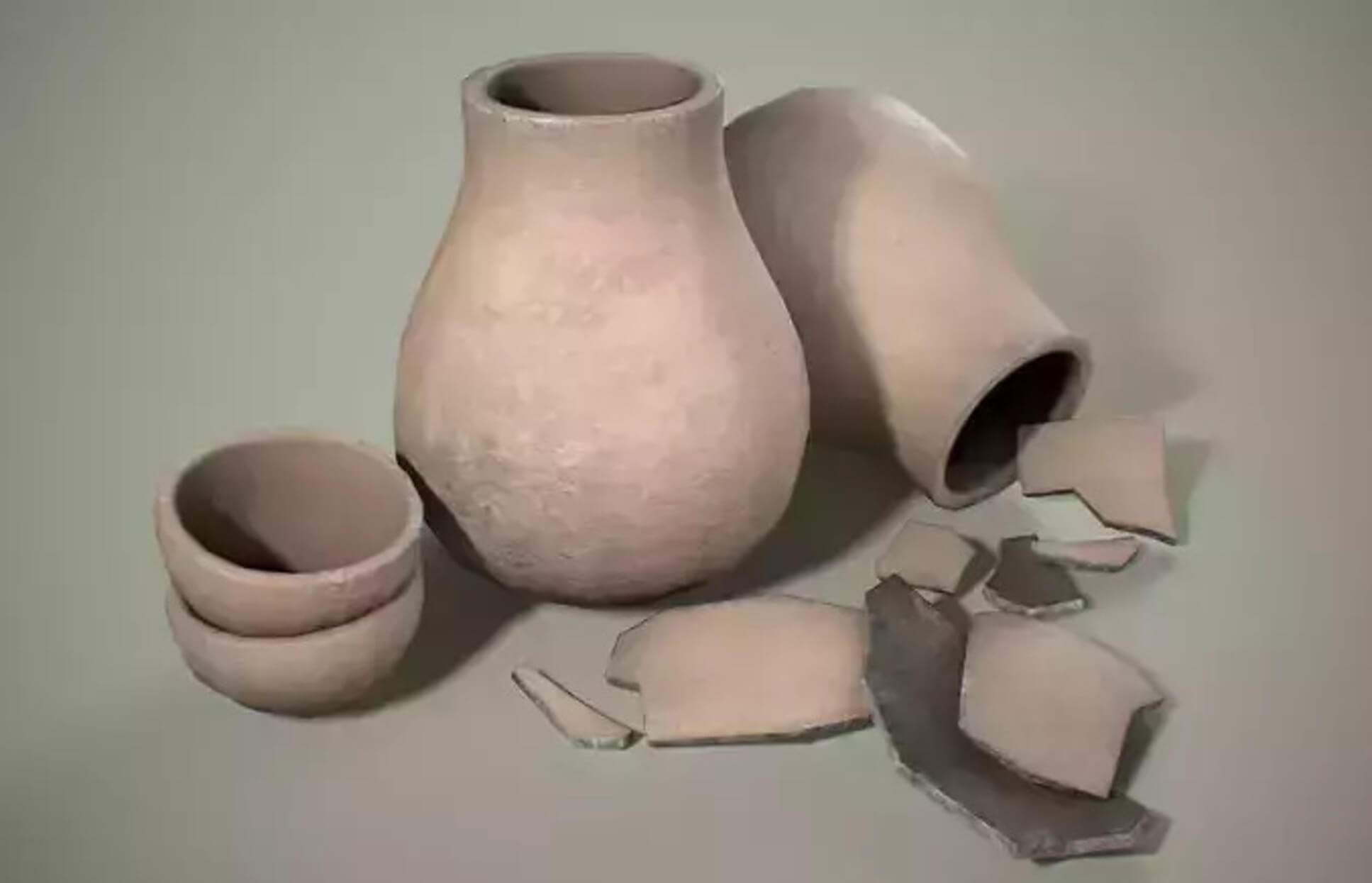 Medieval Clay Pots & Shards Set - PBR Low-Poly 3D Model 3D Model