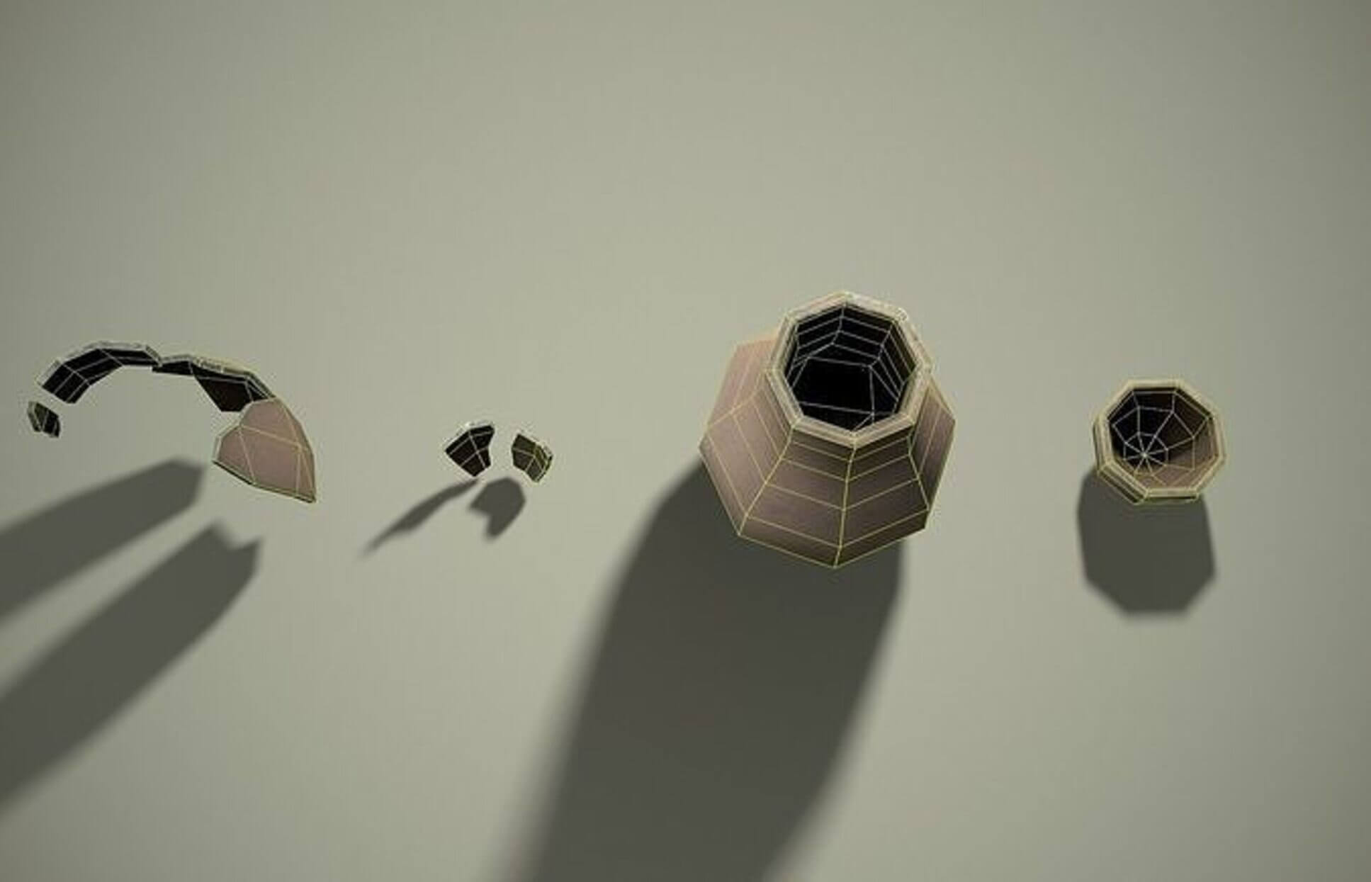 Medieval Clay Pots &amp Shards Set - PBR Low-Poly 3D Model 3D Model
