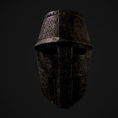Medieval Crusader Knight Helmet - Low-Poly PBR 3D Model