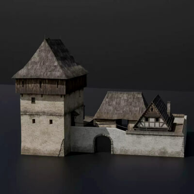 Medieval Fortress (PBR Low-Poly 3D Model)
