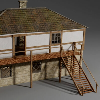 Medieval House - Game-Ready Low-Poly 3D Model