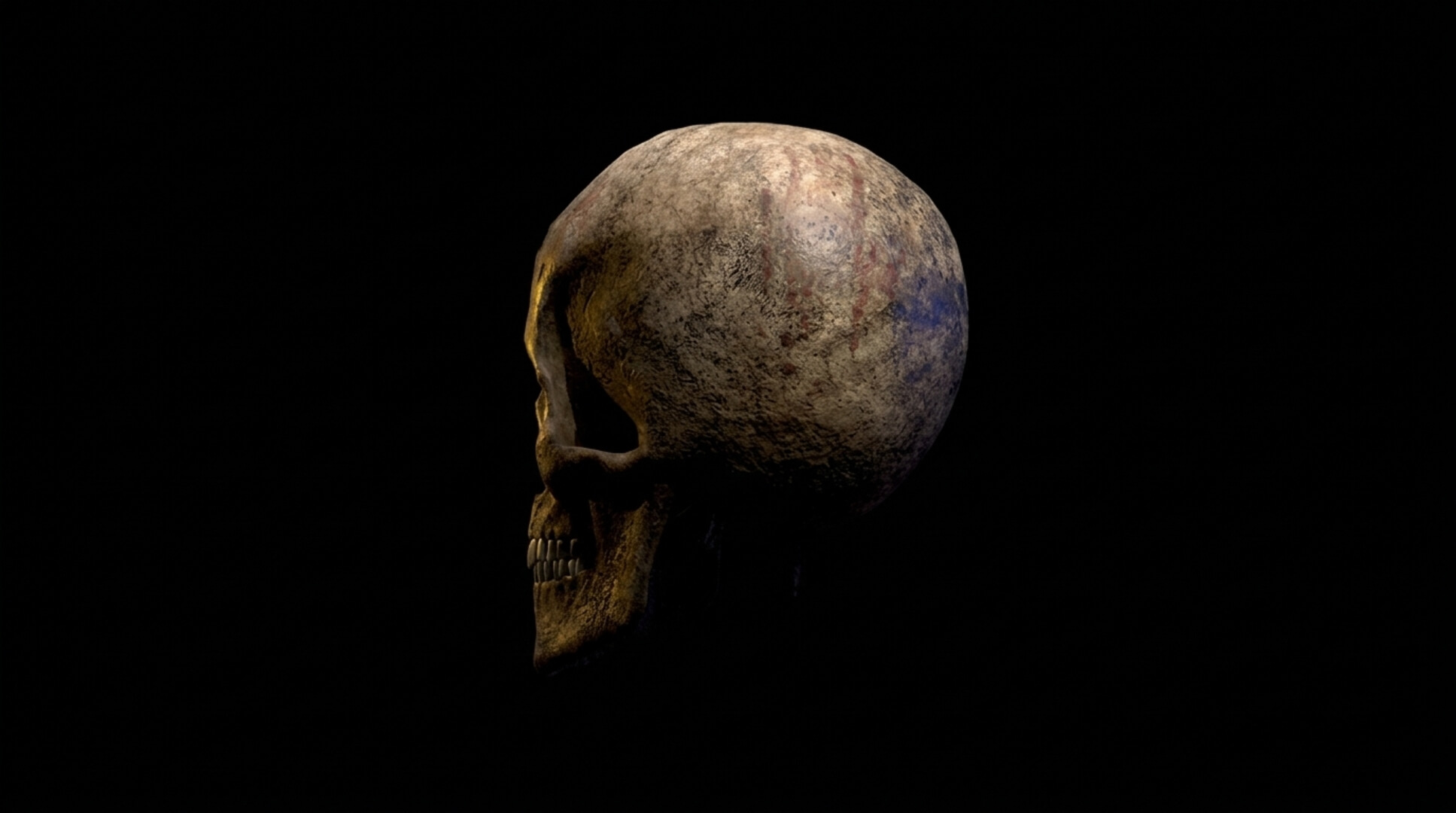 Old Human Skull &ndash Low-Poly PBR 3D Model 3D Model