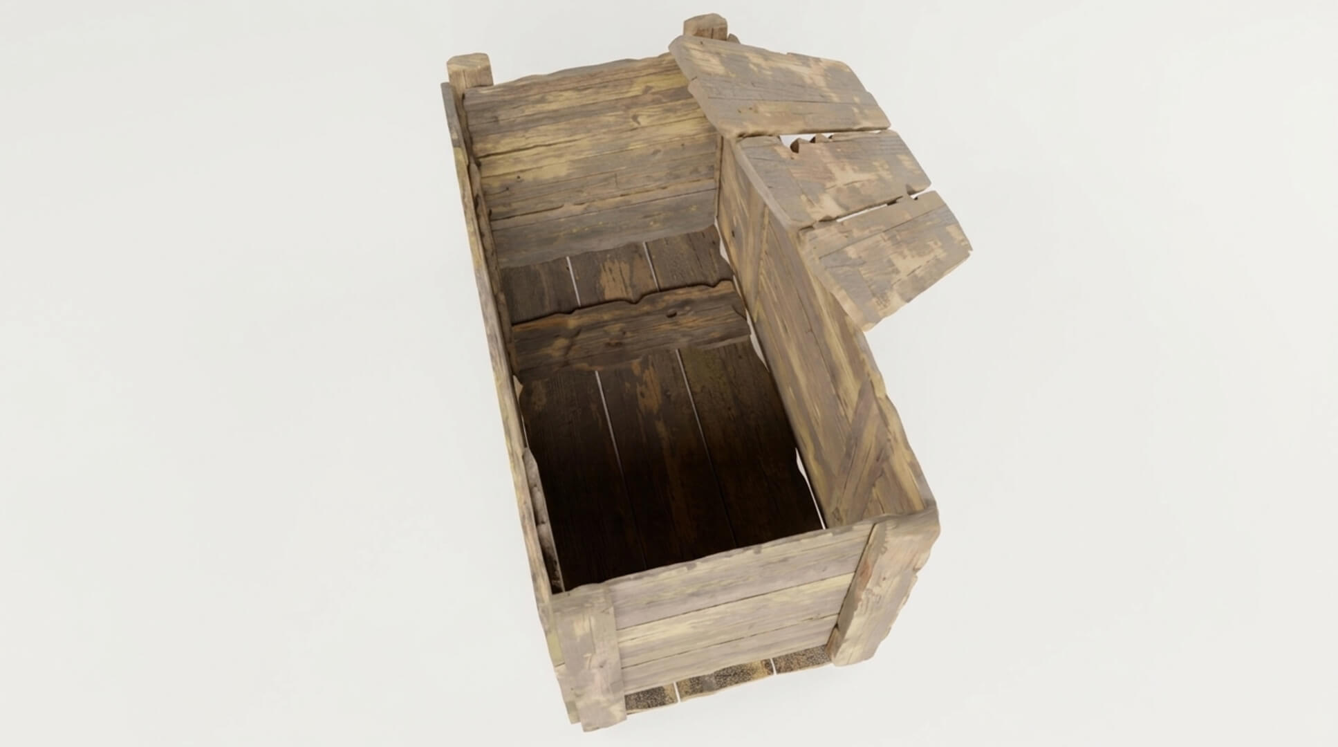 Old Rustic Wooden Crate PBR 3D Model 3D Model