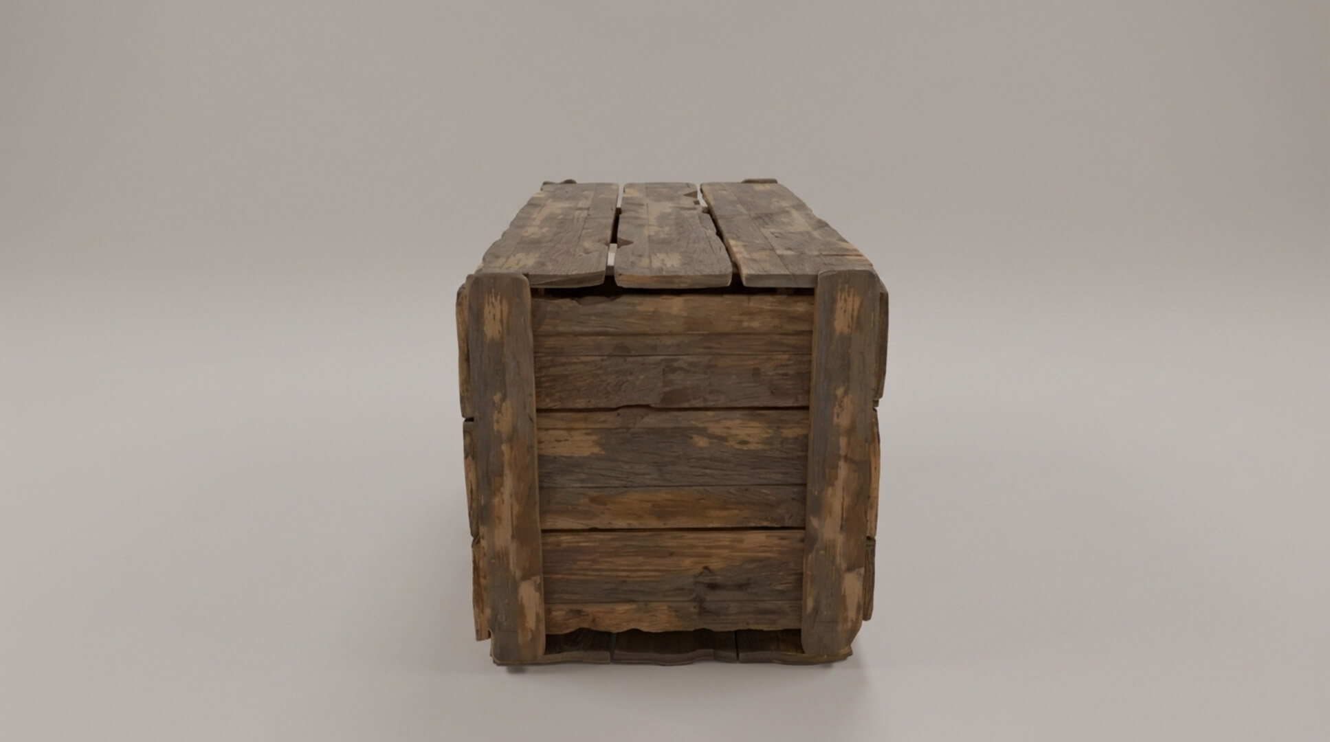 Old Rustic Wooden Crate PBR 3D Model 3D Model