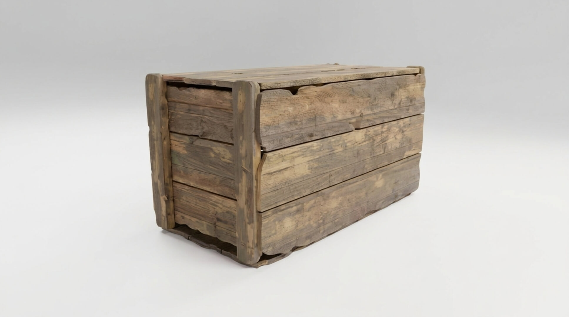 Old Rustic Wooden Crate PBR 3D Model 3D Model