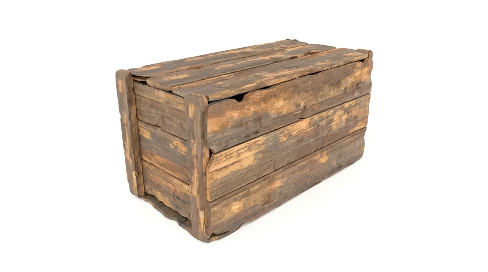 Old Rustic Wooden Crate PBR 3D Model 3D Model