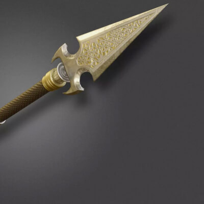 Ornate Spear - Low-Poly PBR Game-Ready 3D Model