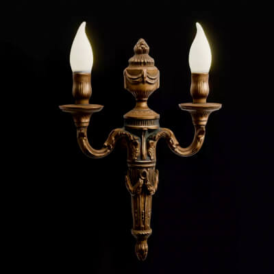 Ornate Vintage Wall Sconce (Baked PBR Light Prop)