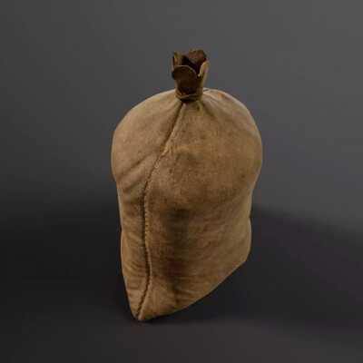 Realistic PBR Burlap Sack - Game-Ready Fabric Prop