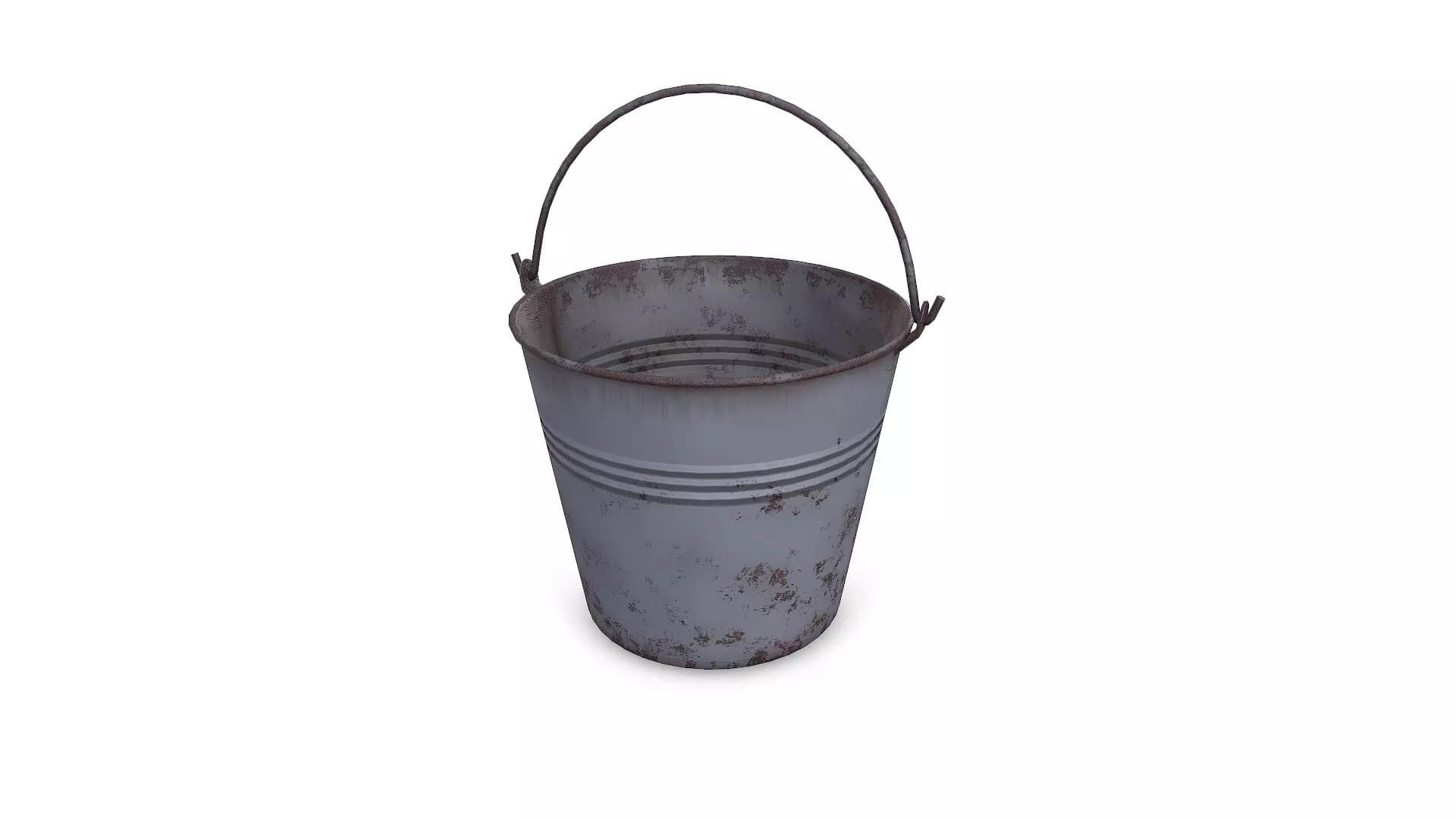 Rusty Metal Bucket Low-Poly PBR 3D Model 3D Model