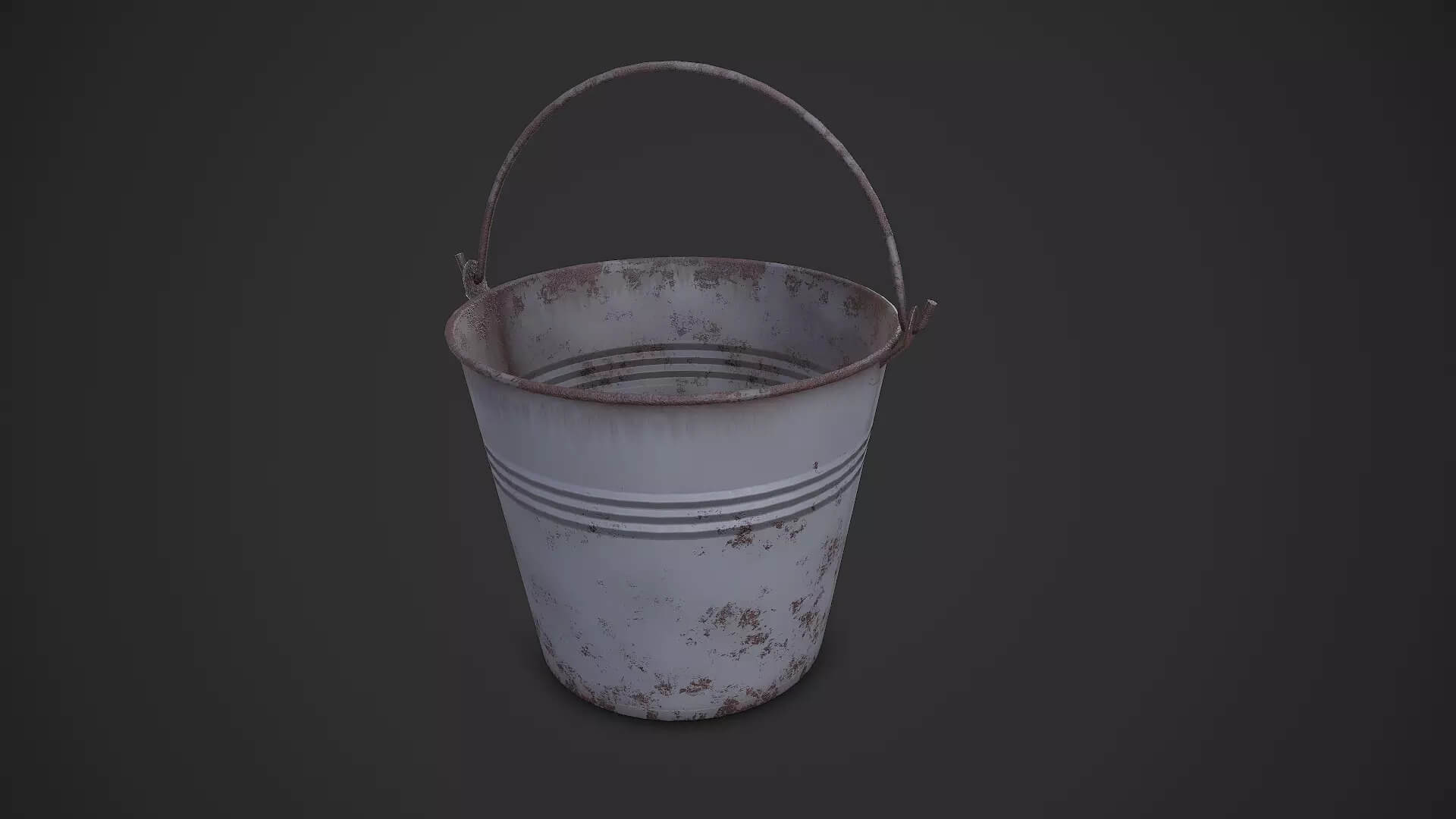 Rusty Metal Bucket Low-Poly PBR 3D Model 3D Model