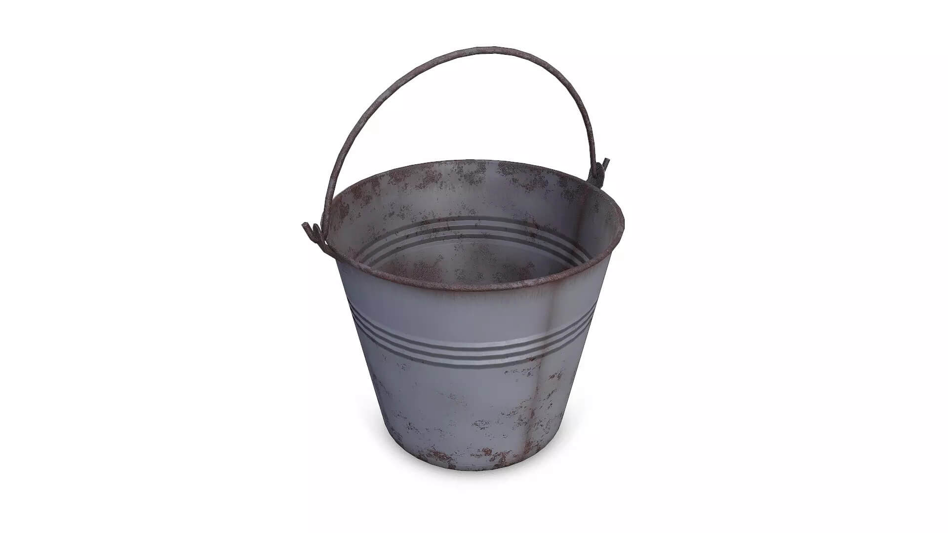 Rusty Metal Bucket Low-Poly PBR 3D Model 3D Model
