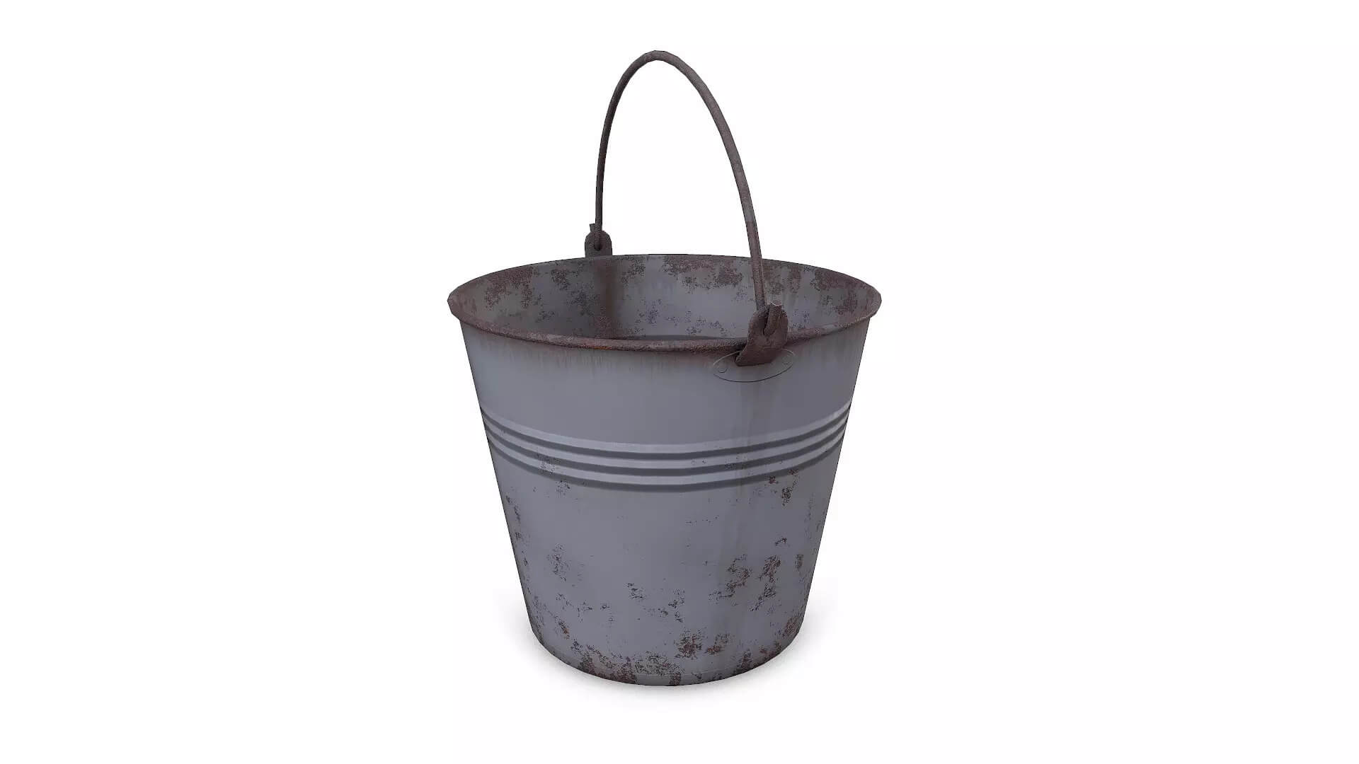 Rusty Metal Bucket Low-Poly PBR 3D Model 3D Model