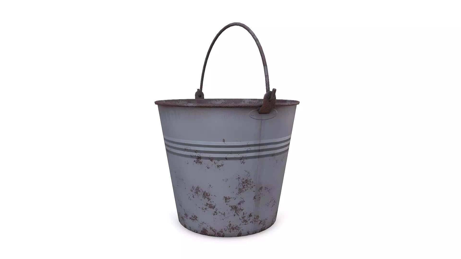 Rusty Metal Bucket Low-Poly PBR 3D Model 3D Model