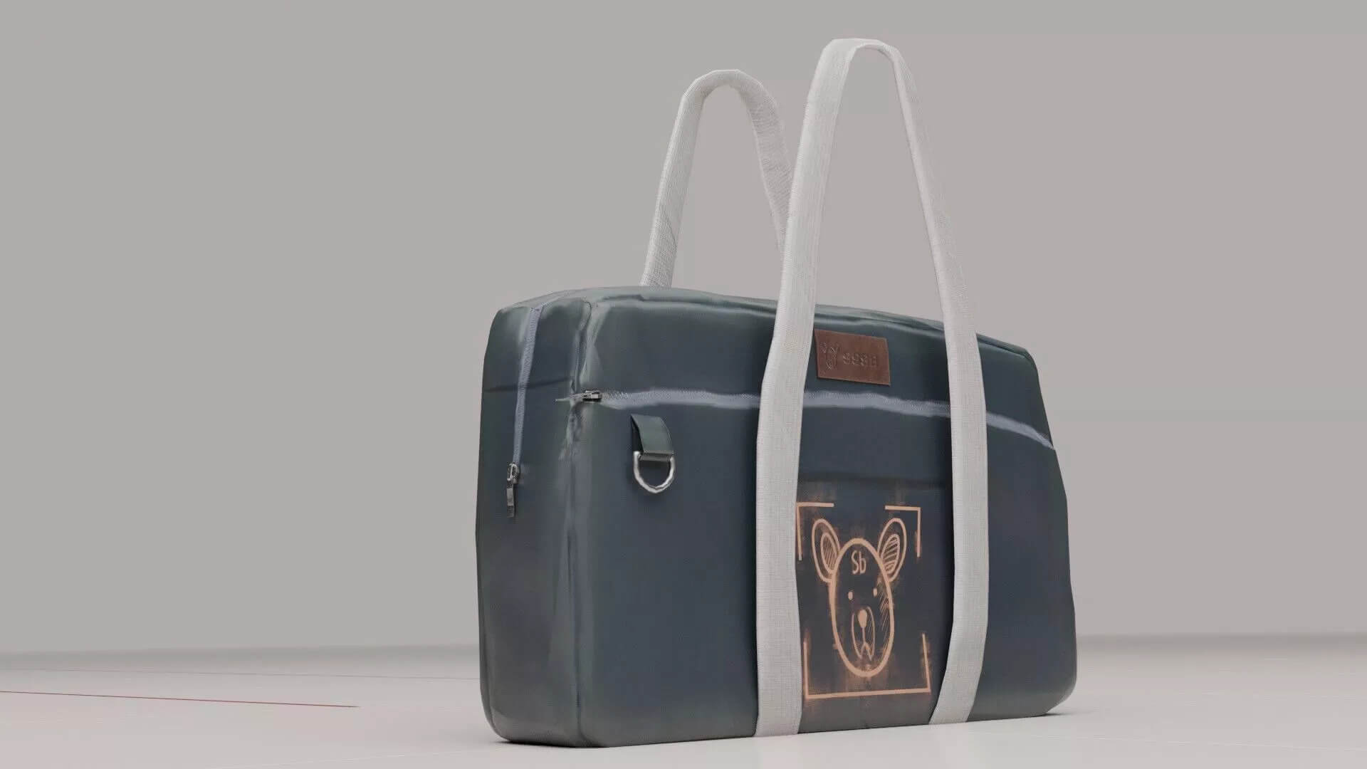 Shoulder Bag Schoolbag Oxford Cloth Handheld Luggage Bag PBR 3D Model